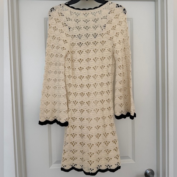 NWT Zimmermann Cream Crochet Dress with Black Trim - Picture 8 of 9